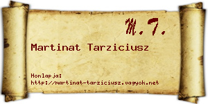 Martinat Tarziciusz névjegykártya